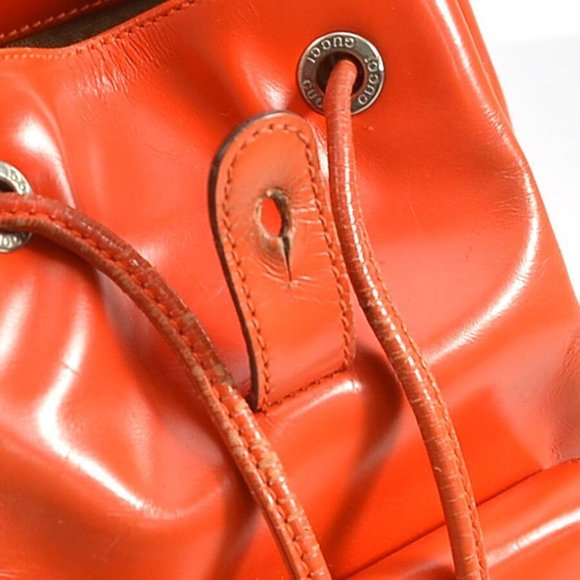 GUCCI Bamboo Backpack Orange Leather/Silvertone main image 4